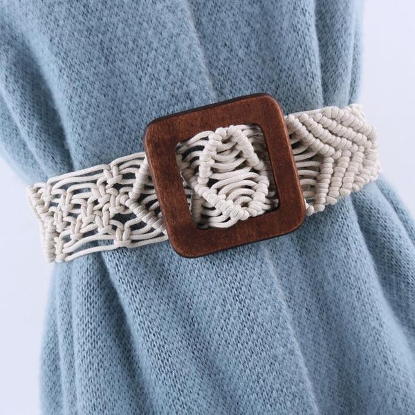 

fashion knitting belt braided weaving women's wide decoration simple dress korean fashion waist rope hollowed out waist seal, Black;brown