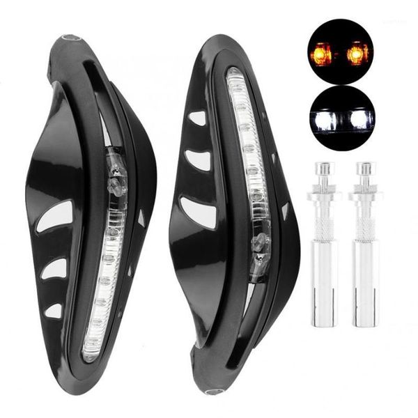

universal hand guards with led light 1pair motorcycle handlebar hand guard windshield protector cover with led daylight black1