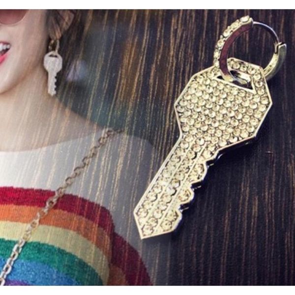 

women girls key shaped crystal earring lover key drop earrings for gift party fashion sqcvgx new_dhbest, Golden