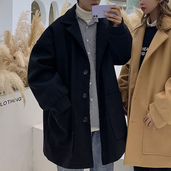 

2021 male coat autumn thin new winter lovers relaxed lamb wool leisure wear 9d41, Tan;black