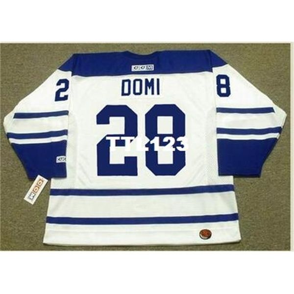 

121s #28 tie domi toronto maple leafs 1997.2002 ccm vintage vintage hockey jersey or custom any name or number retro jersey, Black