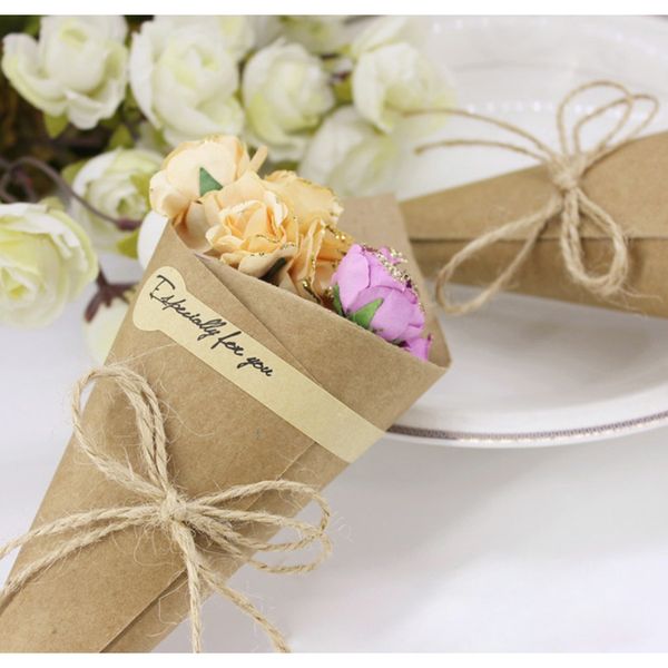 

50 шт. diy букет крафт бумаги ручной работы цветок подарочная коробка складной карты для подарочной упаковки крафт-бумага h jllchf