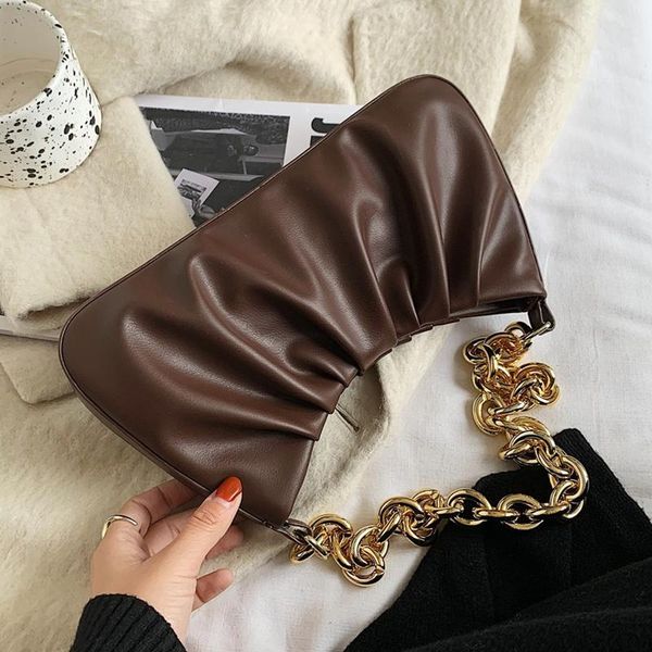 

half moon складка сумка для женщин 2021 цепной малый моды сумки женщины vintage дизайнера сумки baguette