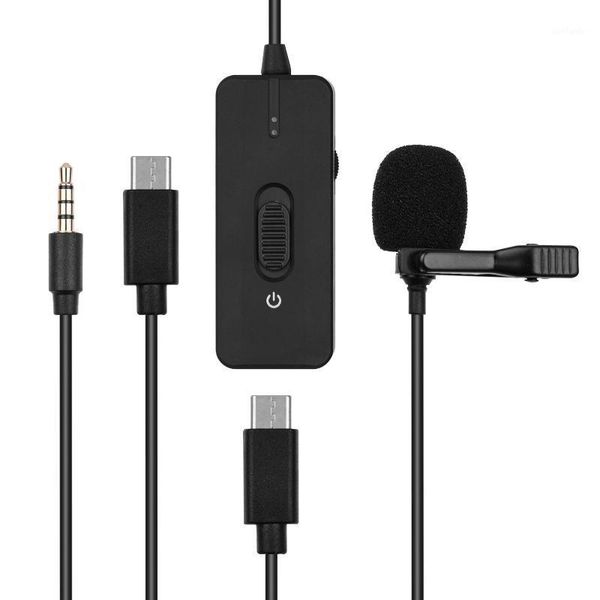 

lavalier condenser mini microphone with switchable type-c plug 3.5mm/6.5mm audio adapter for cellphone/lapcamera mic1