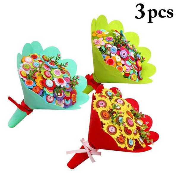 

decorative flowers & wreaths 3pcs flower craft kit handmade artificial bouquet diy arts valentine's day gift pography props1