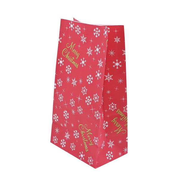 

5pcs snowflake merry christmas paper bag snowman food cookie christmas gift packing bag birthday party favor new year gift bags wmtyng