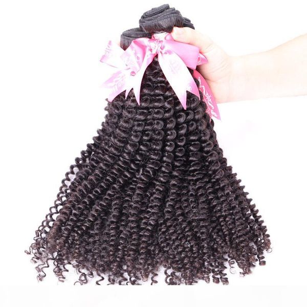 

kinky curly human hair bundles natural color brazilian virgin human hair wefts unprocessed human hair 10-28 inch, Black
