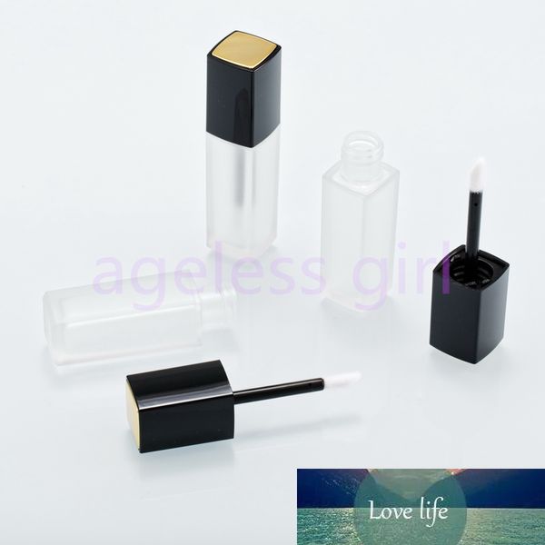 10/30 / 50 pcs vazio plástico labelo tubos de brilho 5 ml claro mate labial bálsamo batom mini amostra recipiente cosmético com tampa preta