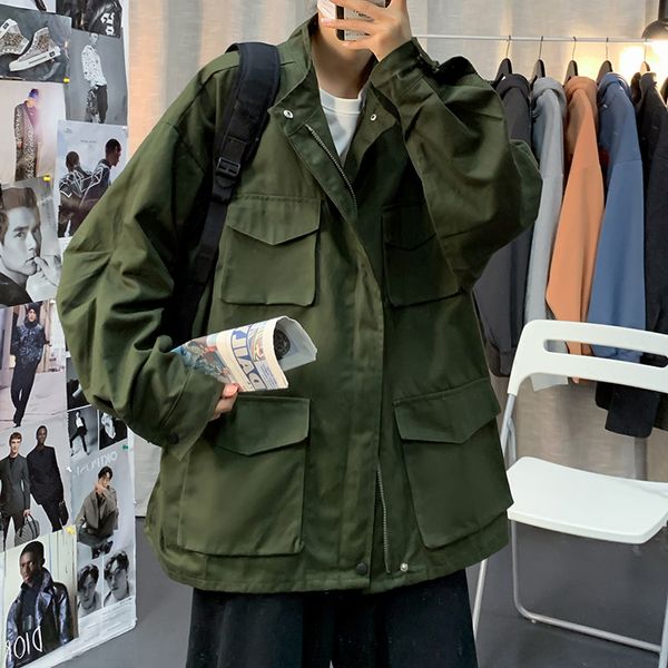 

2021 new type ~ super work jacket men's spring autumn coat multi pocket-j223-p45, Black;brown