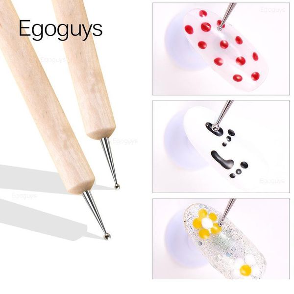 

1pc double-end wood dotting pen rhinestones gem picker crystal picking nail art painting embossing dotter manicure acc qylxxz