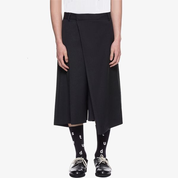 

2021 New S-6xl!! Men's Asymmetrical Cropped Slope Slacks Loose Legged Black Trousers Original Designer DLNE