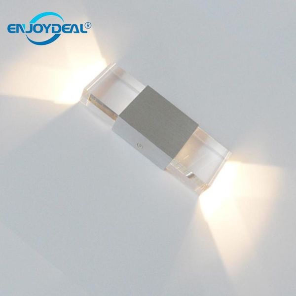 

wall lamp 2w led crystal fixtures square shaped light sconce lighting for stair kitchen bathroom