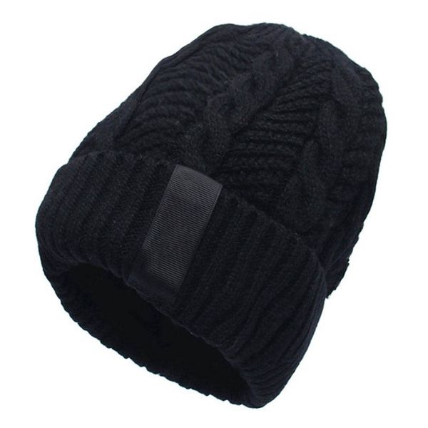 

men fashion warm knit beanie hood male korean style cool winter plus thickening inside hat outdoor skull caps, Blue;gray