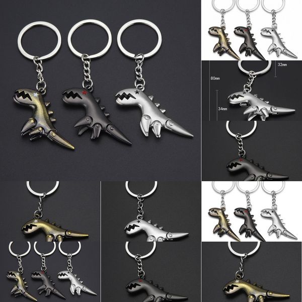 

factorymr3hpendant 10pcs/lotmetal keychain dinosaur couple ring men car key chain women decoration wedding party gift kmge#