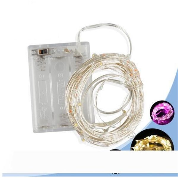 

copper string silver led 3aa light battery operated wire fairy for holiday wedding party christmas lights drops l