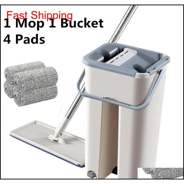 

new floor mop set matic mop and bucket avoid hand washing microfiber cleaning cloth flat squeeze magic woode qylmmc bdebaby