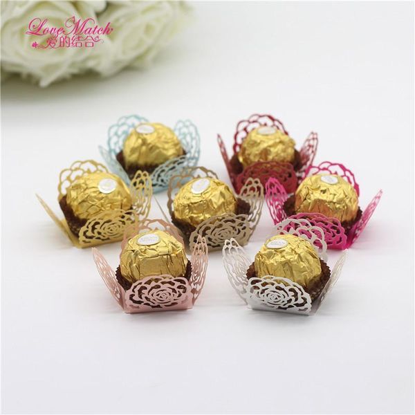 

gift wrap 100pcs flower laser cut candy box bar wedding gifts only for sara w1