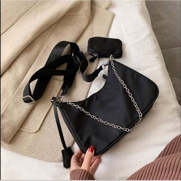 

2020 travel nylon quality bag high two-piece set bag fashion shoulder cross-body handbag vintage strap bags women nfmho, Red;black