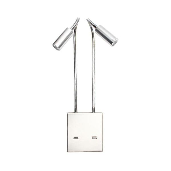 

wall lamp aluminum usb led bedside reading light with charging port bedroom sconce for home living room el