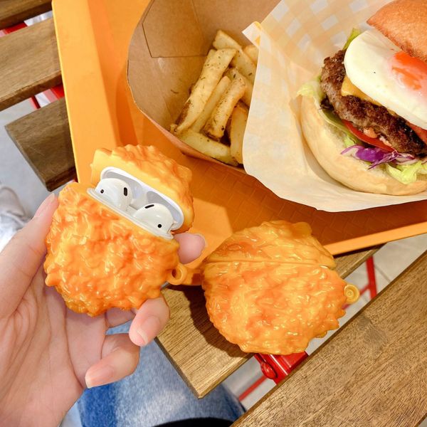 

for airpods pro case 3d funny chicken nuggets silicone case for apple airpods 1 2 accessories case protective cover bag box