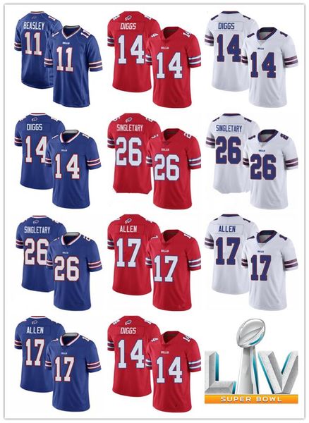 

men women buffalo youth bills 17 josh allen 14 stefon diggs 26 devin singletary 11 cole beasley football jerseys blue, Black;red