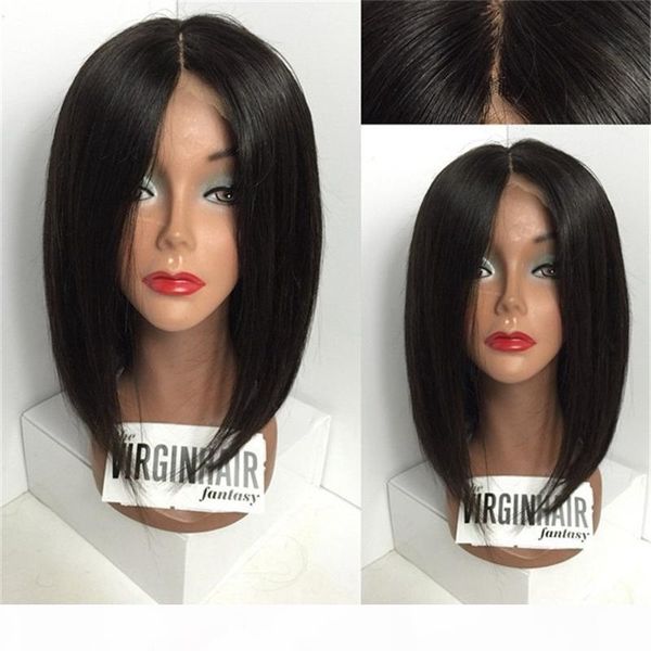

brazilian human hair full lace wig straight lace front wig short bob hair glueless full lace wig wavy for black women, Black;brown