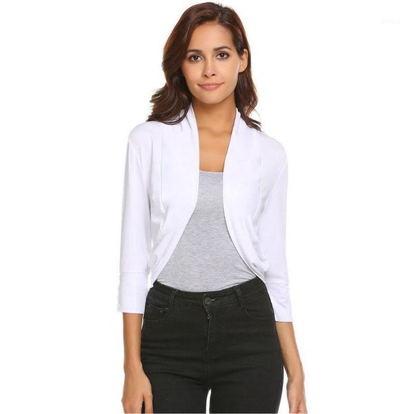 

women's sweaters women casual rounded hem rush stretch bolero shrug cardigan height 176cm bust 88cm waist 59cm hip 90cm solid button1, White;black