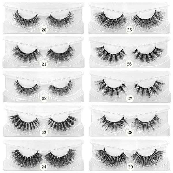 

10 pairs/pack faux 3d mink lashes bulk wholesale fake natural false eyelashes strip wispy lashes lash book vendor private label