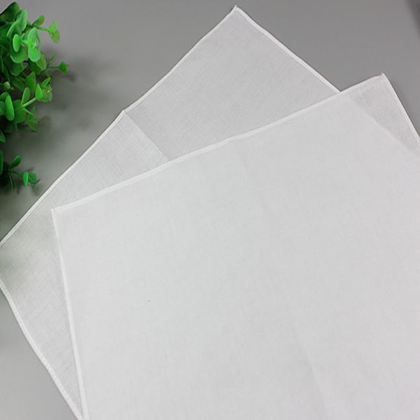 

white hankerchiefs 100% cotton handkerchiefs women men pure 28cm*28cm pocket square wedding plain diy print draw hankies7vic