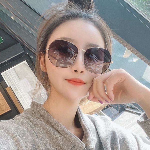 

female ins korean version chaoda face net red anti uv driving polarized myopia sunglasses 2020 new, Black