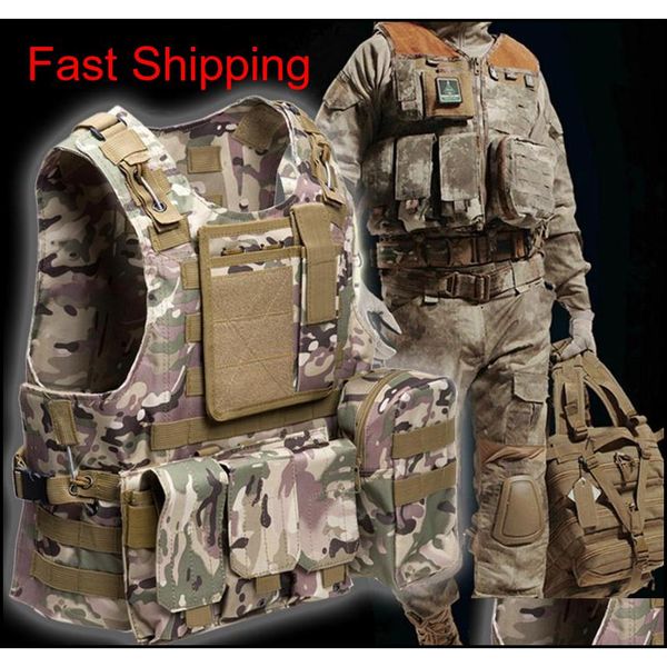 

tactical vest 7 colors mens army outdoor hunting vest field battle cs molle waistcoat combat assault plate carrier hunting vest cxb1d, Black;green