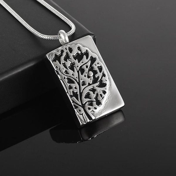

pendant necklaces tree of life urns necklace for ashes cremation jewelry stainless steel memorial men women engravable, Silver