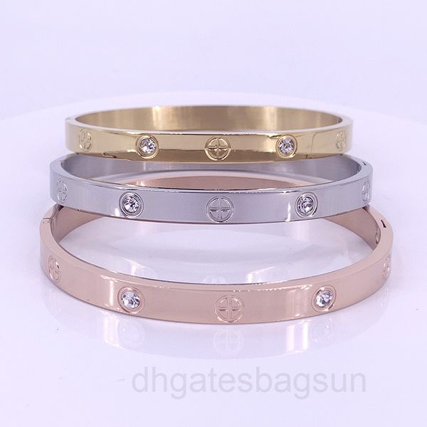 

18k rose gold card home bracelet full of stars color classic screw yellow platinum narrow version wide diamond bracelet, Black