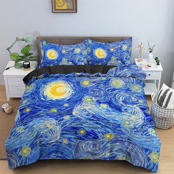 

duvet cover set bedding abstract blue oil painting quilt eu/us/au/uk single twin full  king size