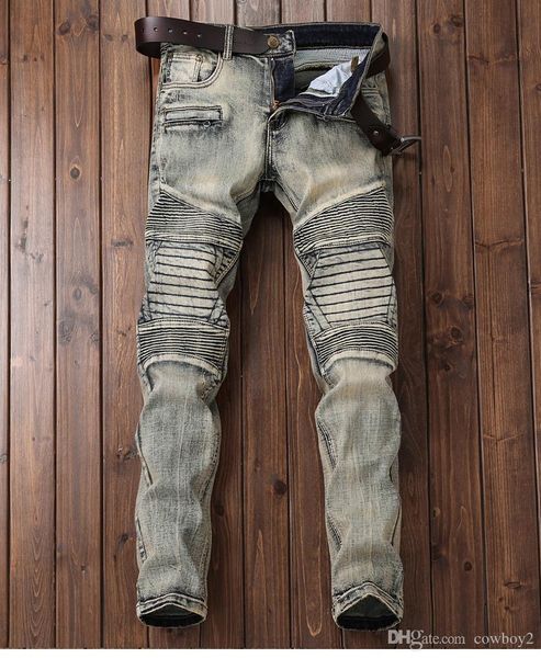 

Mens 2021 new luxury designer jeans designer mens skinny biker rock revival slim fit high waisted diesel fear of god jeans, Gray