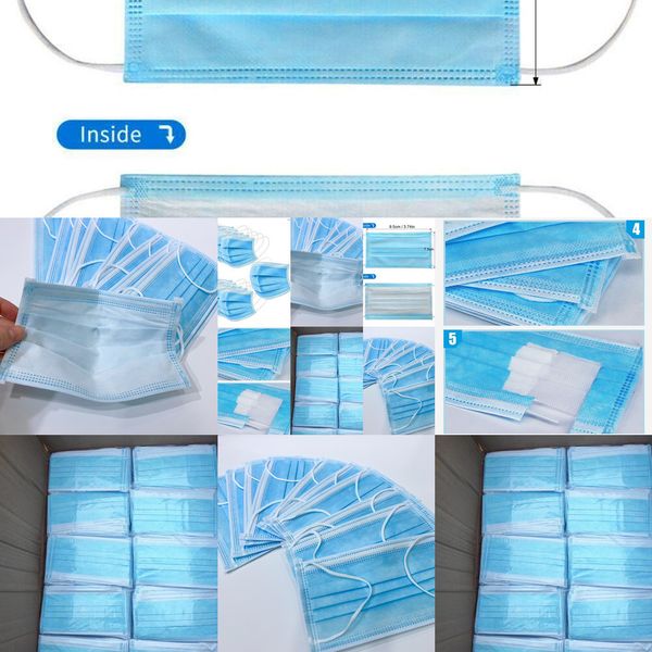 

400factory 3 disposable dust-proof mask dustproof facial layers protective cover masks maldehyde pr utzmafr3