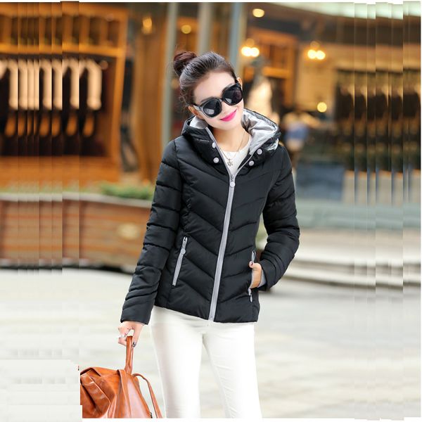 

2021 newhooded fashion big size women winter collar womens basic autumn jacket female coat jaqueta feminina h6uv, Black;brown