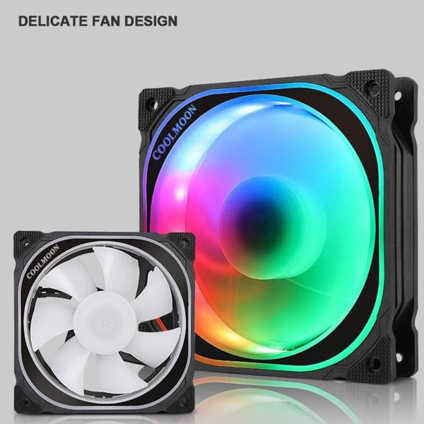 

new deskpc computer fan case cooling fan unit 8025 12cm with led lights color changing rgb chassis 120*120*25 mm