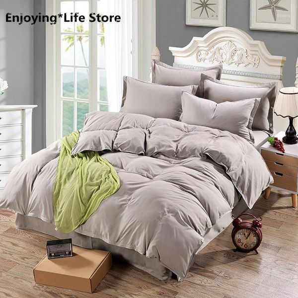 

home textile coffee bedding set 100% microfiber duvet cover 4pcs bed set solid twin full  king size bedclothes sheet1