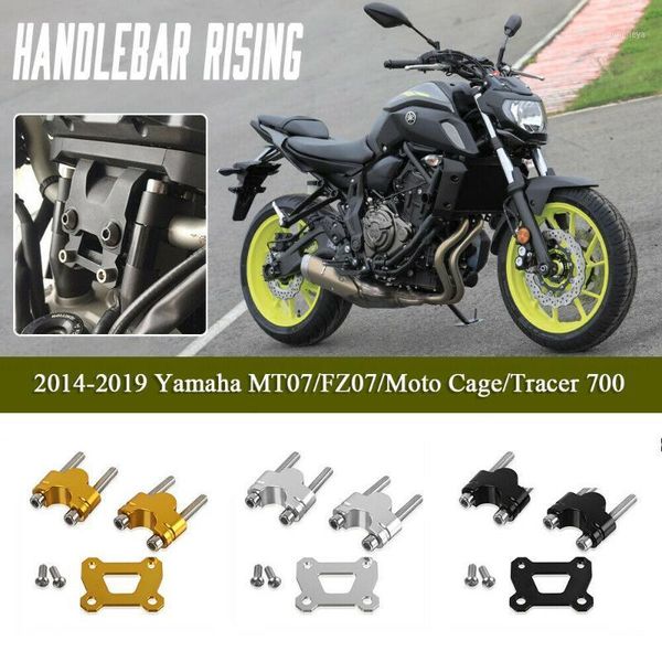 

handlebars motorcycle 25mm handlebar riser mount clamp handle bar for mt07 fz07 tracer 700 fz mt 07 moto cage 14 15 2021 mt-071