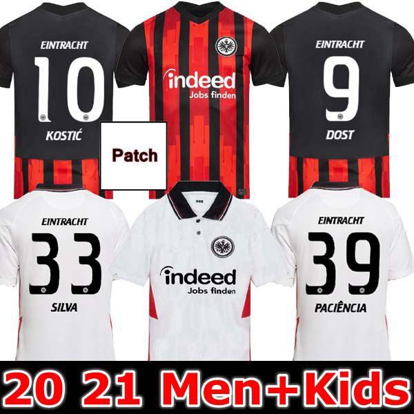 

20 21 eintracht frankfurt soccer jersey silva costa 2020 2021 frankfurt home dost sow kostic hinteregger kamada men kids kit football shirts, Black;yellow