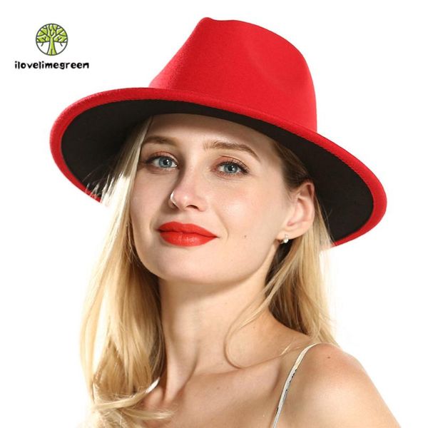 

wide brim hats fashion european american red black patchwork cotton ladies gentlemen elegant hat, Blue;gray