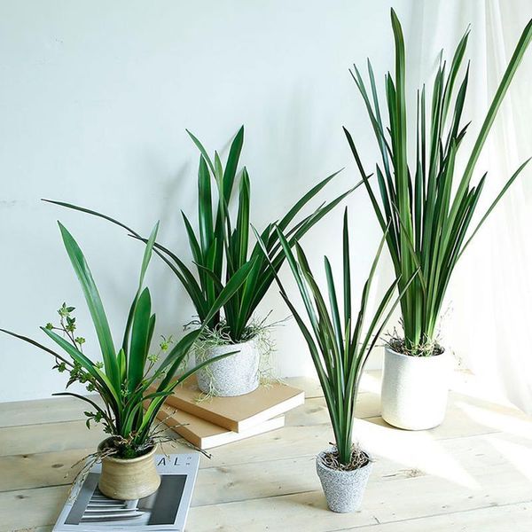 

artificial plants plastic flower green grass deskdecor fake plant for wedding home garden decor simulation bonsai flower1