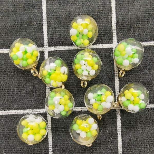 

new diy 10pcs 16mm mini glass bottles with color ball pendant ornaments jewelry making sqcday, Black