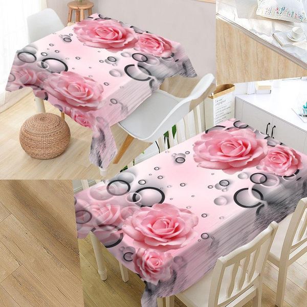 

table cloth nice european style pink flowers 3d tablecloth waterproof oxford fabric rectangular for wedding tv covers