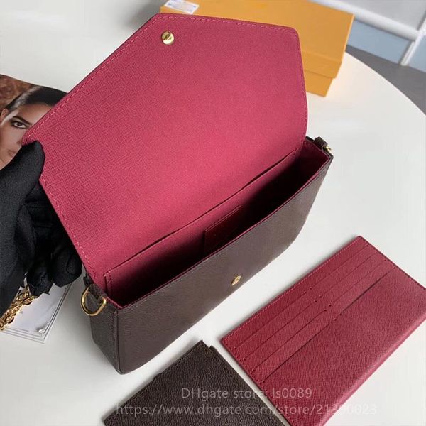 

genuine fashiletter crossbody designers shoulder bag designers women quality wallet box shipi with bags leather lu sise, Red;black