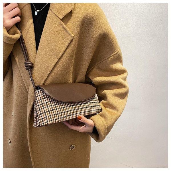 

totes bags for women ladies shoulder bag pu plaid color buckle messenger small square handbag