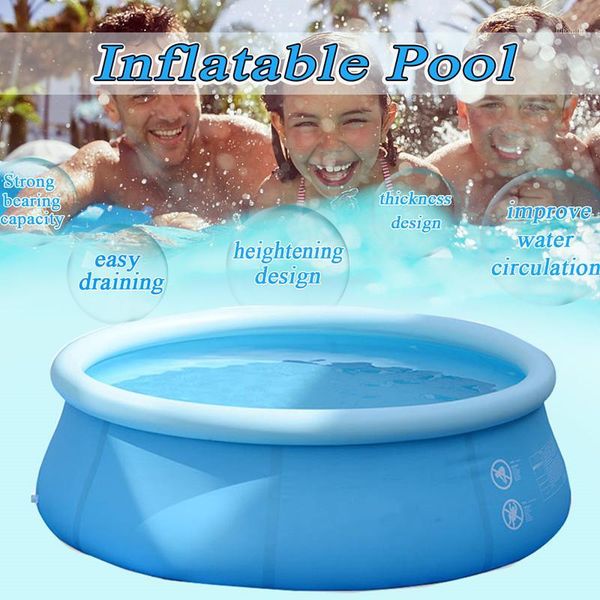 

pfds sgodde 4-10ft inflatable swimming pool family garden outdoor indoor party kids playing circular pool1