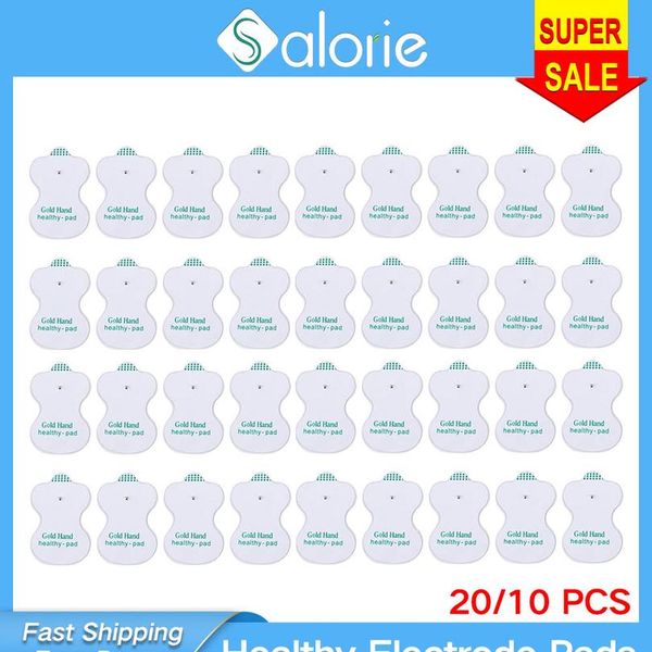 

20 шт. / лот здоровые подушки электродос электродные массажные подушки для цифровых десятков акупунктурные устройства для тела массажер тера, Golden;silver