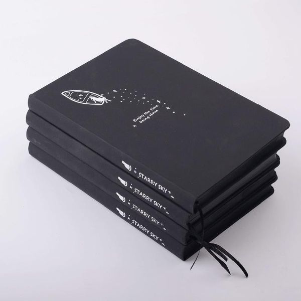

starry sky black paper notebook planner sketchbook diary book diy stationery note office school stationery papelaria, Purple;pink